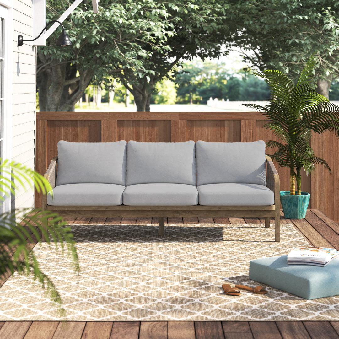 Joly Wheeler 80'' Wide Outdoor Patio Sofa with Cushions